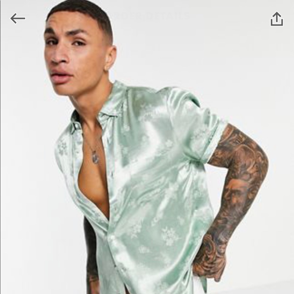 Satin button down shirt